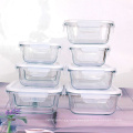 Glass Meal Prep Containers 2 Compartment Glass Food Boxes lunch Food Storage Container with Lids